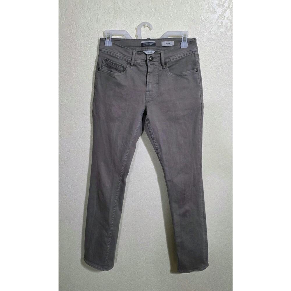 Depart West Jeans Mens 28x32 Seeker Taper Performance Stretch Green Grey Khaki